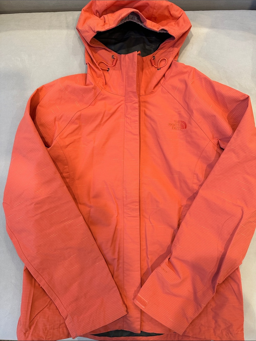 The North Face Coral-Red Hooded Shell Jacket